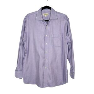 Tommy Bahama Purple and White Button Down Shirt size 16 32-33